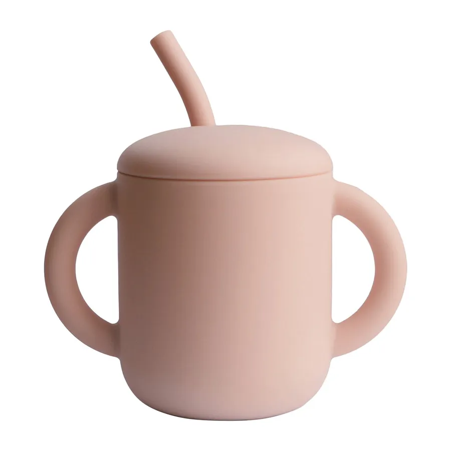 Mushie Trinklernbecher mit Strohhalm