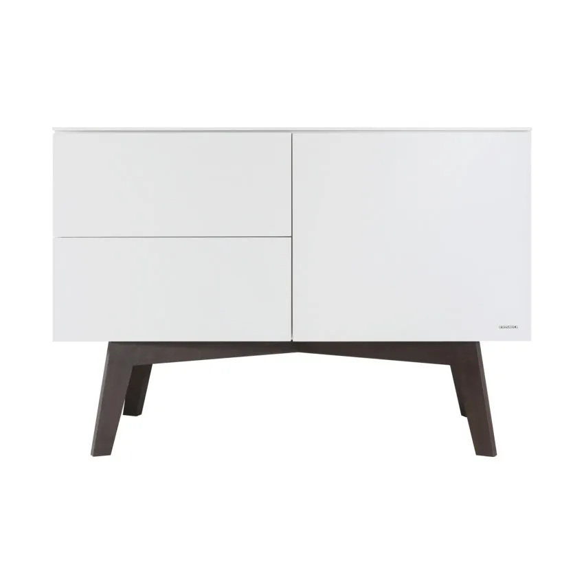 Kidsmill Sixties Kommode Mattweiß / Walnuss