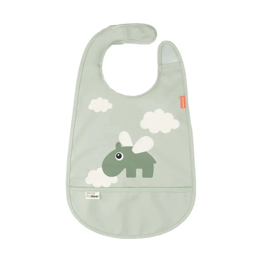 Done By Deer Deer Lätzchen Happy Clouds – Grün