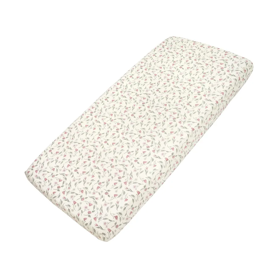 Meyco Flower Hoeslaken - Jersey - Roze
