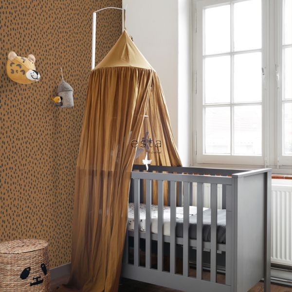 Estahome Punkte Tapete - Warmes Orange / Schwarz