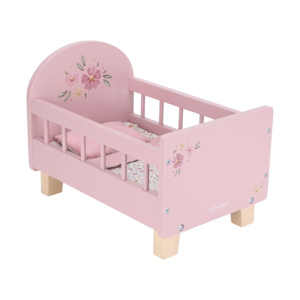 Little Dutch Puppenbett – Soft Flowers – Rosa (Holz)
