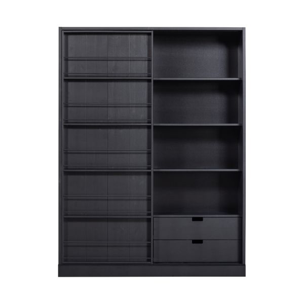 Woood Swing Schiebetürenschrank – Kiefer – Schwarz