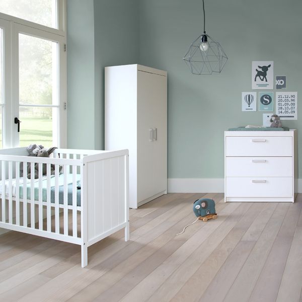Europe Baby Ralph Babyzimmer Weiß | Bett 60 x 120 cm + Kommode