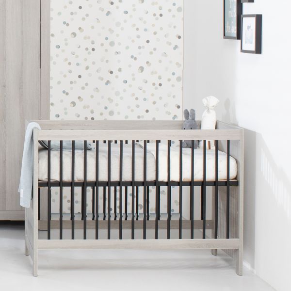 Europe Baby Vittoria Babybett Grau / Schwarz 60 x 120 cm