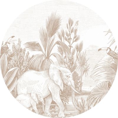 Estahome Tapete Rund - Jungle - Ø 140 cm - Beige