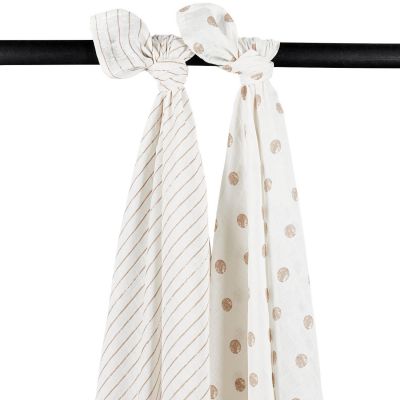Meyco Swaddle Pucktuch - Dot Stripe - 2 Stück