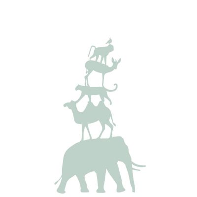 Estahome Fototapete „Stacked Animals“ – 1,5 x 2,79 m – Mintgrün