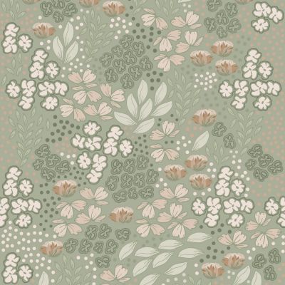 Estahome Fototapete mit Blumenmuster – 1,5 x 2,79 m – Graues Mintgrün