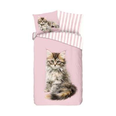 Muller Textil Flanell Bettbezug Pink 140 x 220 cm