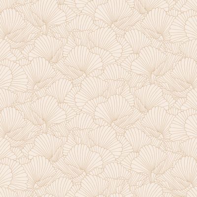 Estahome Gezeichnete Blätter Tapete I - 0,53 x 10,05 m - Sand / Beige / Hell Terrakotta
