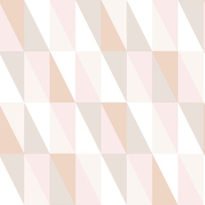 Estahome Grafische Dreiecks - Tapete – Rosa / Orange / Beige 