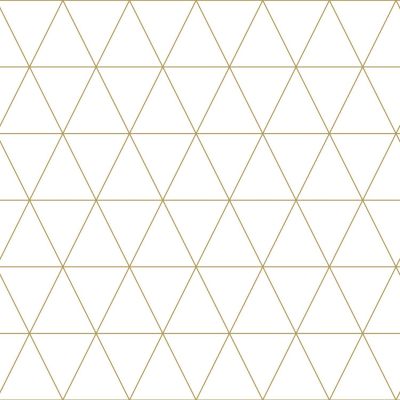 Estahome Grafische Dreiecks - Tapete – Weiß / Gold