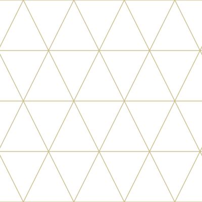 Estahome Grafische Dreiecks - Tapete – Weiß / Gold III