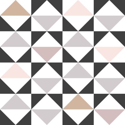 Estahome Grafische Dreiecks - Tapete – Weiß / Schwarz/ Grau / Rosa