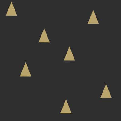 Estahome Grafische Dreiecks - Tapete – Schwarz / Gold