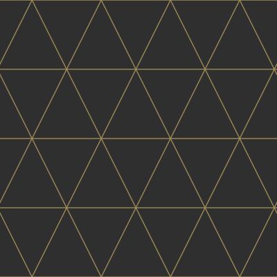 Estahome Grafische Dreiecks - Tapete – Schwarz / Gold II