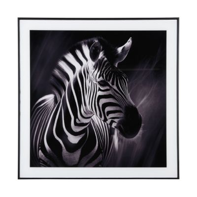 Present Time Foto-Kunstglas Zebra - Schwarz / Weiß