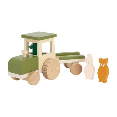 Trixie Holztraktor mit Anhänger - Alle Tiere