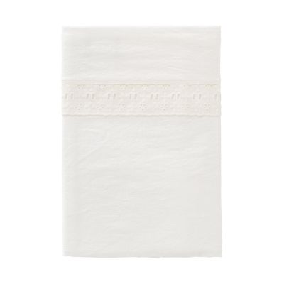 Cottonbaby Bettlaken mit Spitzenborte, Creme, 120 x 150 cm