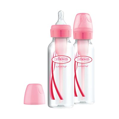 Dr.Browns standaardfles roze 250ml duo-pack