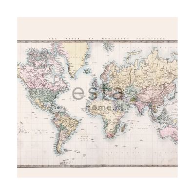 Estahome Vintage Map Of The World Tapete