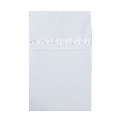 CottonBaby Bettlaken mit Schleifen, Weiß, 120 x 150 cm