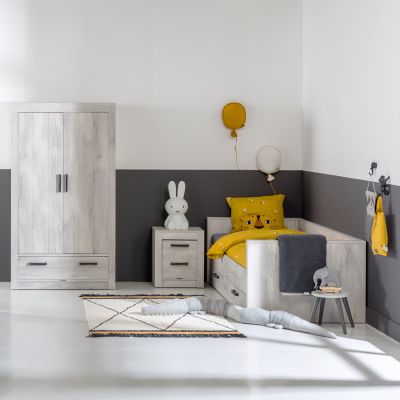 Kinderzimmer Sem Nautic Grau – Sofabett– Schreibtisch