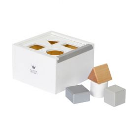 Wood block box white 51070