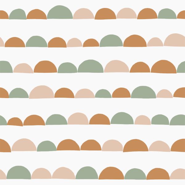 Estahome Graphisches Motiv V – 0,53 x 10,05 m – Zartrosa / warmes Orange / Mintgrün