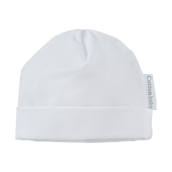 Cottonbaby Uni Mütze Weiß 0-3 Monate