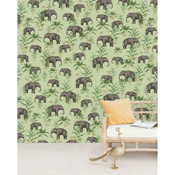 Creative Lab Amsterdam Oscar The Elephant Green Tapete  200 x 280 cm